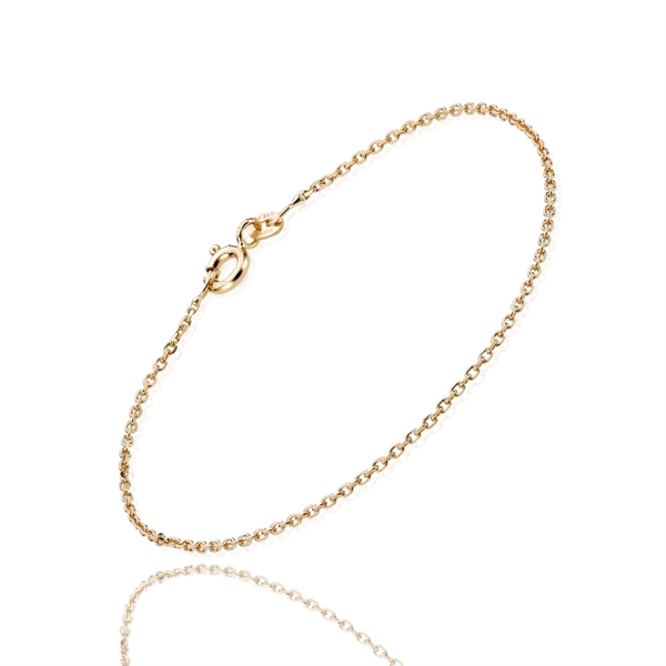8 kt Anker Facet Guld armbånd, 1,3 mm (Tråd 0,40) - længde 17 cm